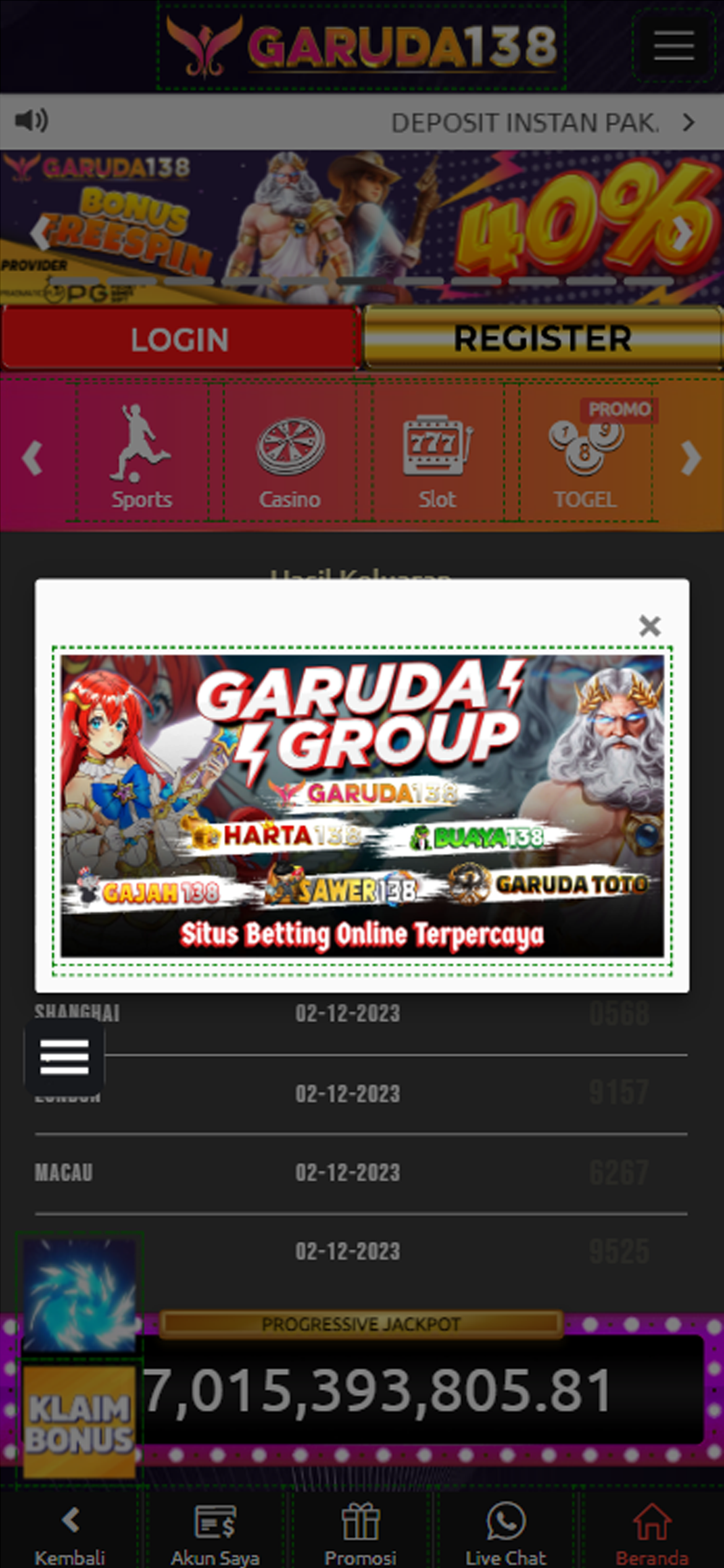homepage garuda138